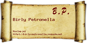 Birly Petronella névjegykártya